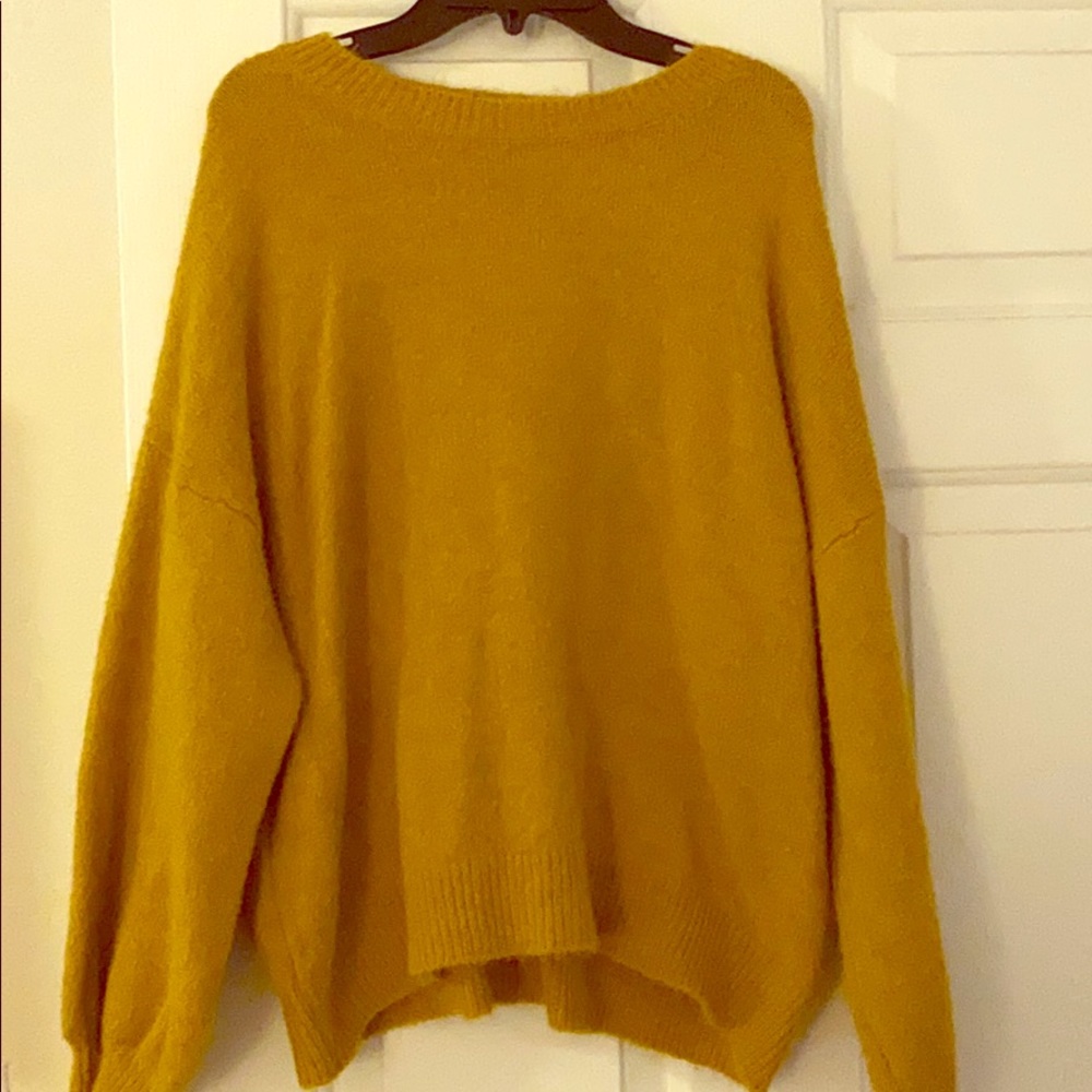 Yellow wool sweater from France